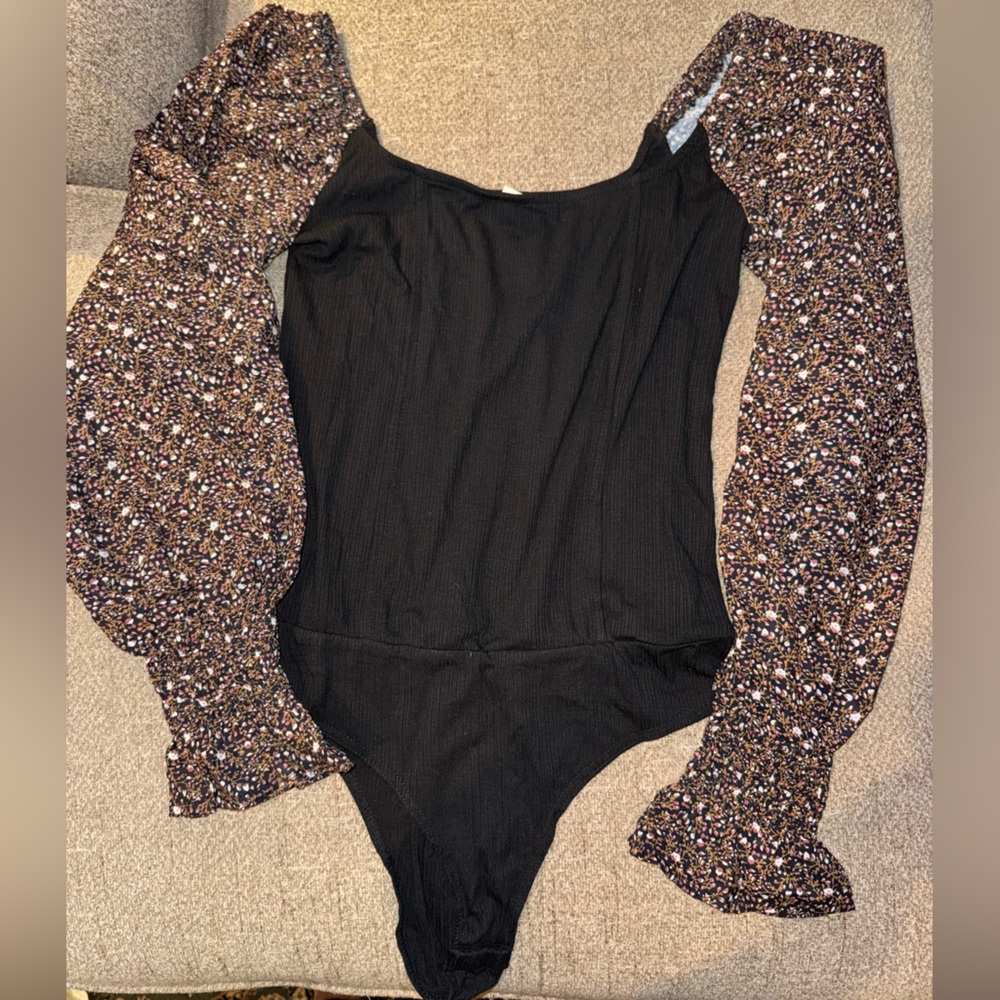 Promesa Black Ribbed Bodysuit